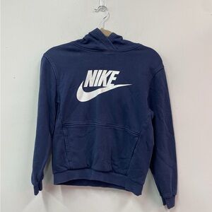 Nike Kids Dark Blue Fleece Hoodie Sz L